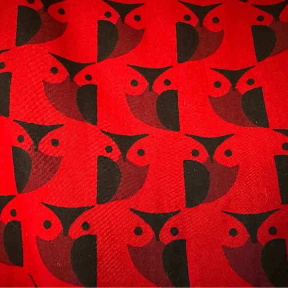 RARE ORLA KIELY PEOPLE TREE CHERRY RED OWL PRINT FIT FLARE MIDI DRESS Sz14 - Picture 4 of 11